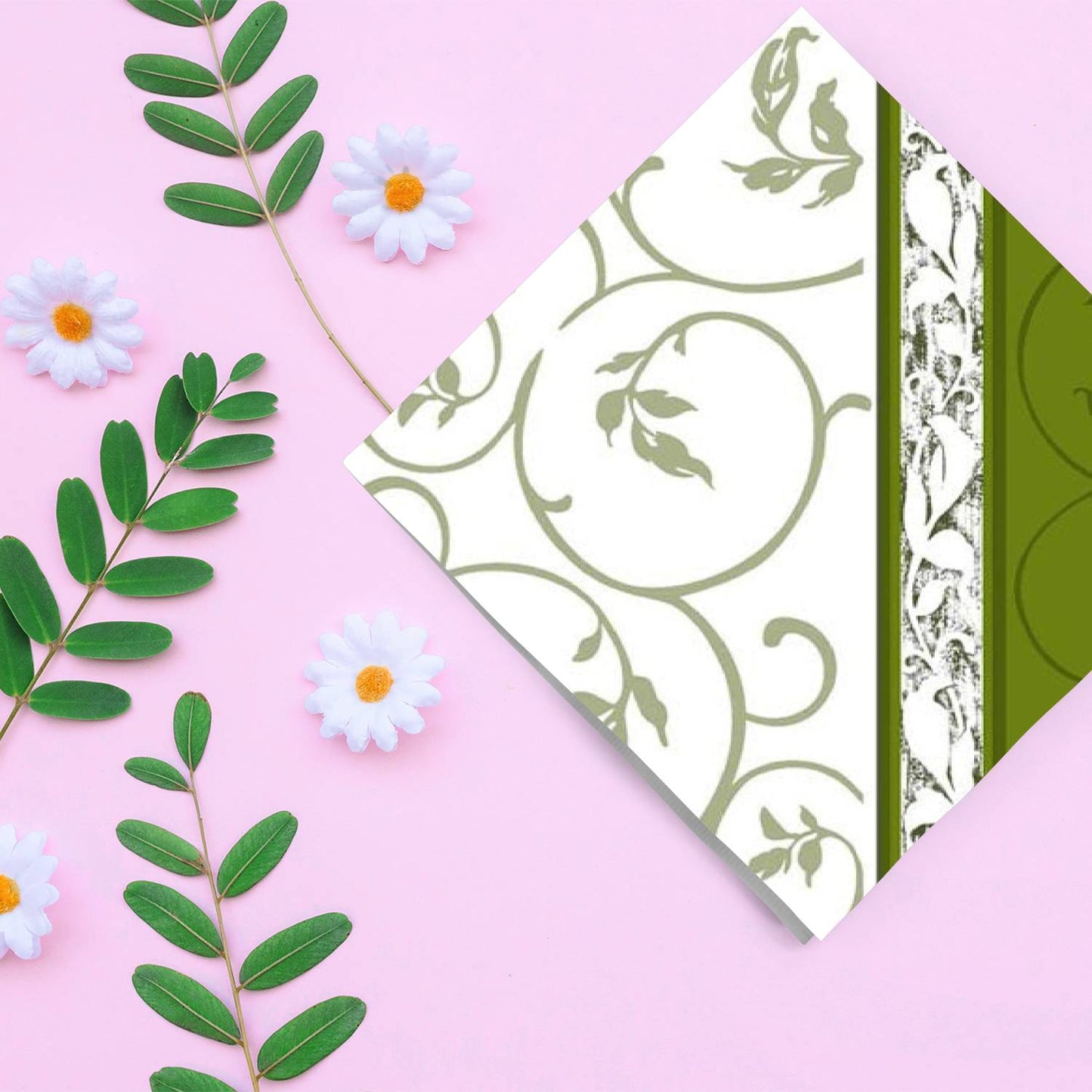 Olive Curlicue Disposable Lunch Paper Napkins 20CT Napkins VeZee