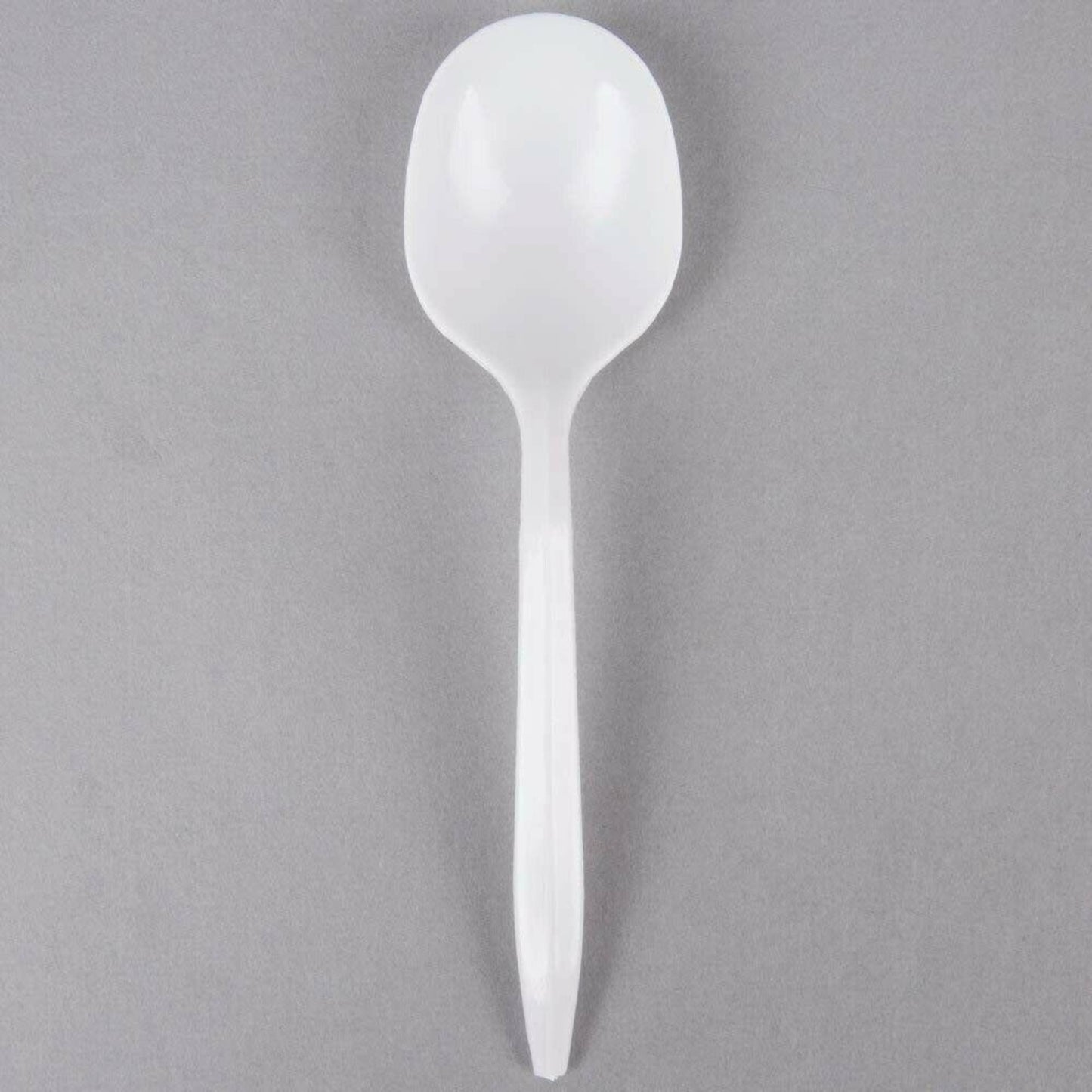 *BUY BULK* Medium Weight Soup spoon White Cutlery VeZee