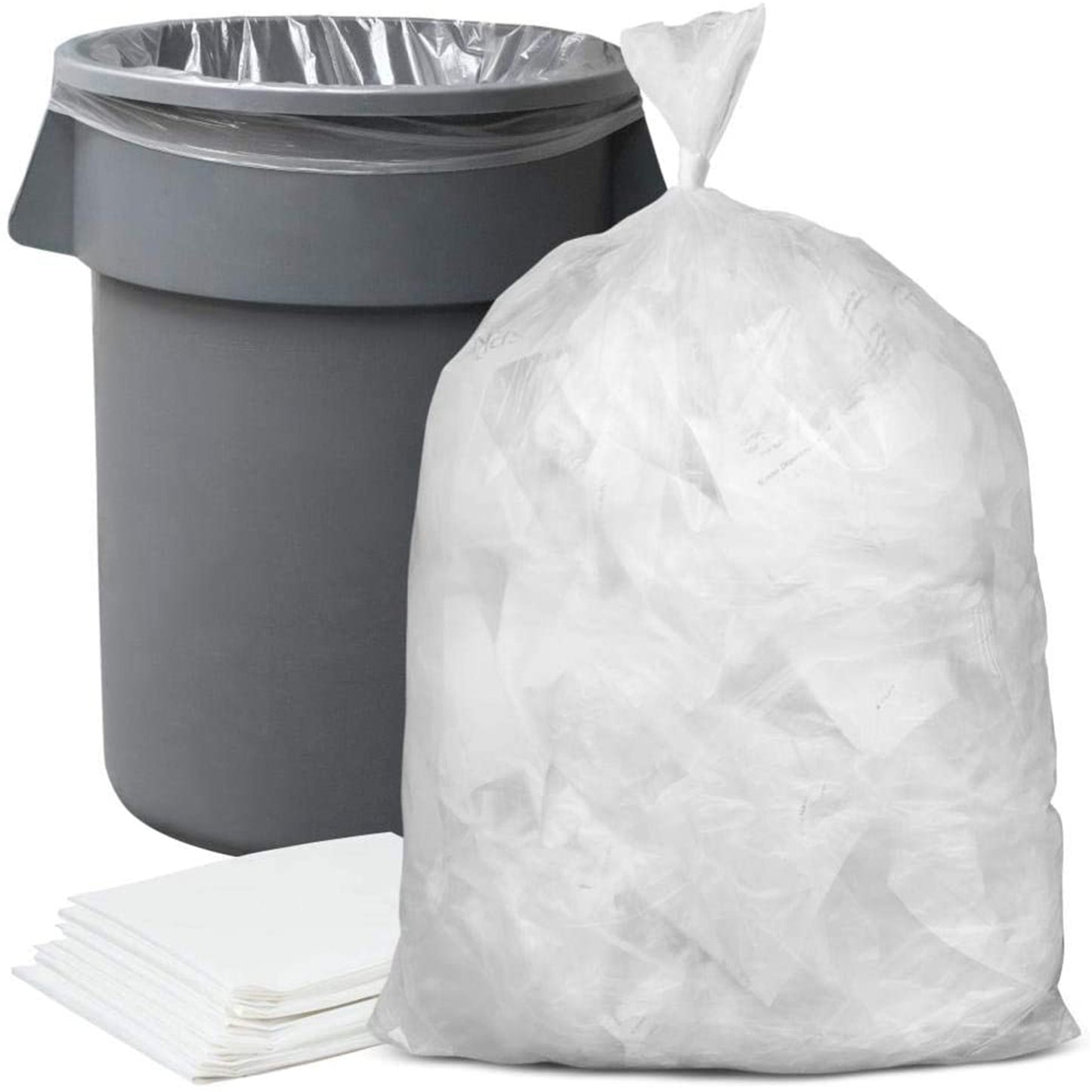 Nicole Home Collection Clear Trash Bags with Ties 30gal Garbage Bags VeZee