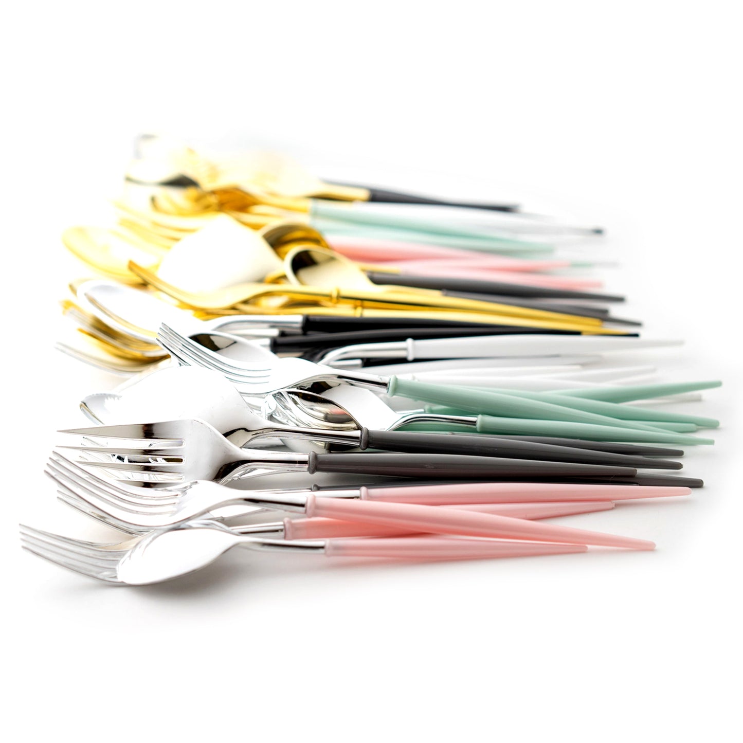 Noble Collection Shiny Gold Top/Turquoise Bottom Flatware Set 40CT Tablesettings Decorline