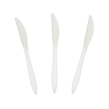 Case of Plastic - Disposable - Medium Weight - White - Knives | 1000 ct.  Nicole Collection   