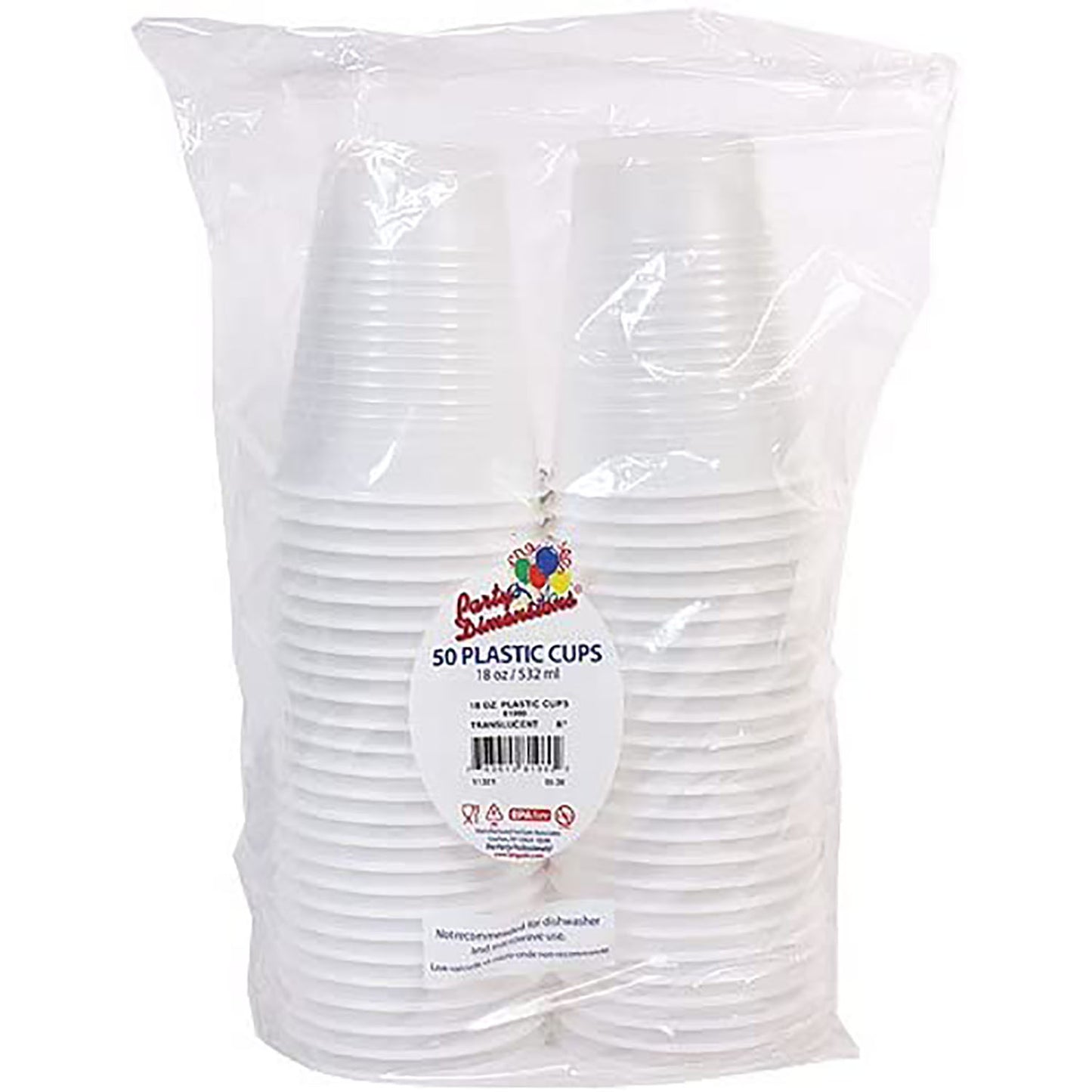 *WHOLESALE * Clear/Translucent Plastic Cup 18 oz: 1000CT Cups Party Dimensions