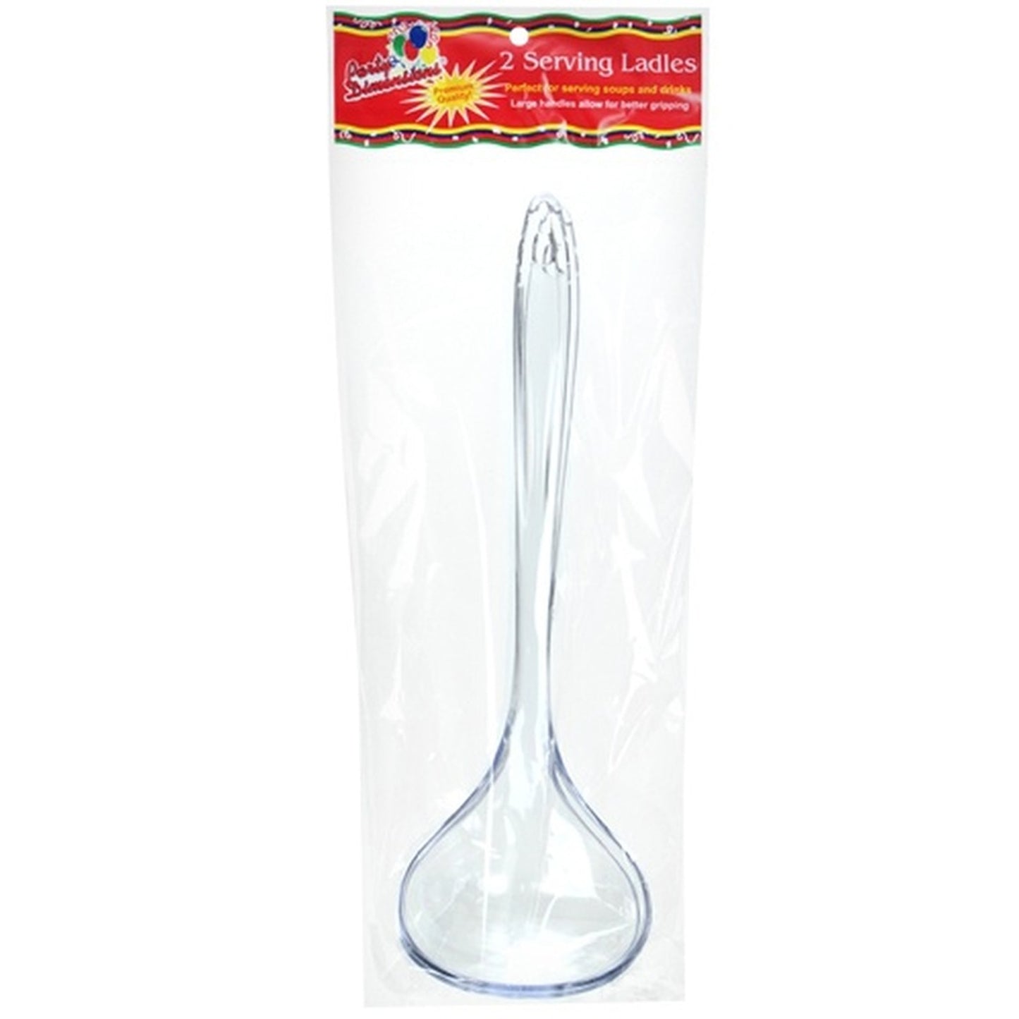 Premium Heavy Weight Plastic Clear Serving Ladle 2.5oz Ladles Party Dimensions
