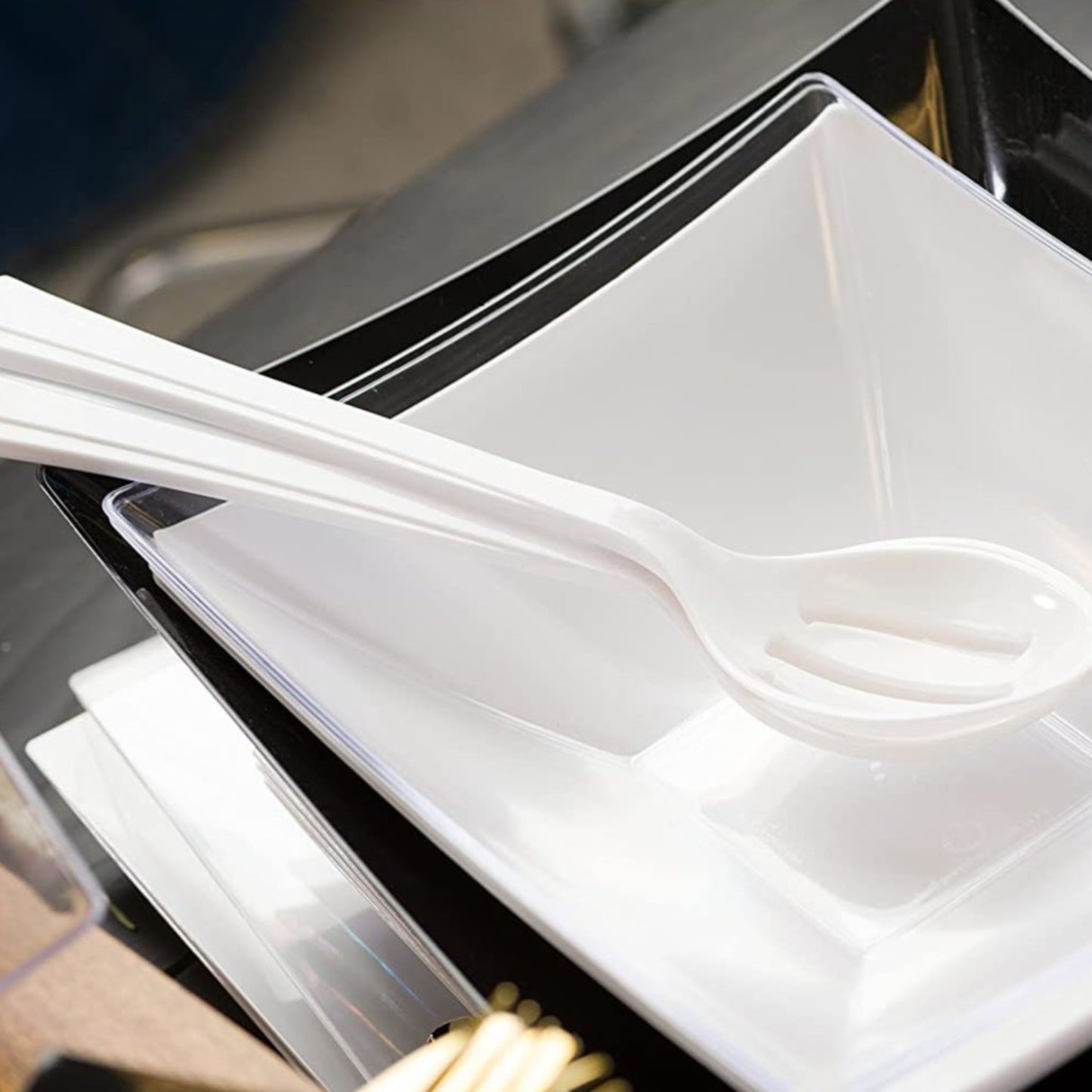 Pearl Plastic Salad Heavy Weight Serving Spoon 12" Serverware Lillian