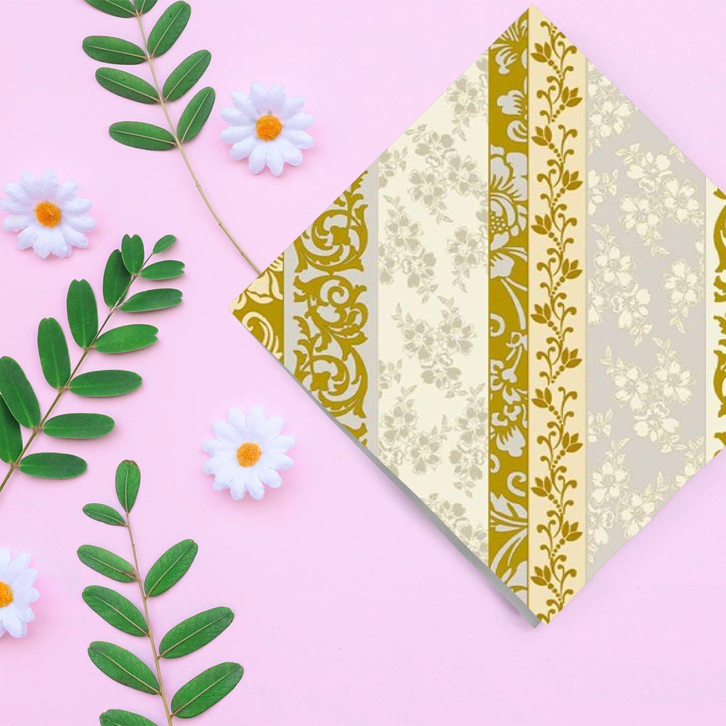 Rose Gold Scrolls Disposable Lunch Paper Napkins 20CT Napkins VeZee