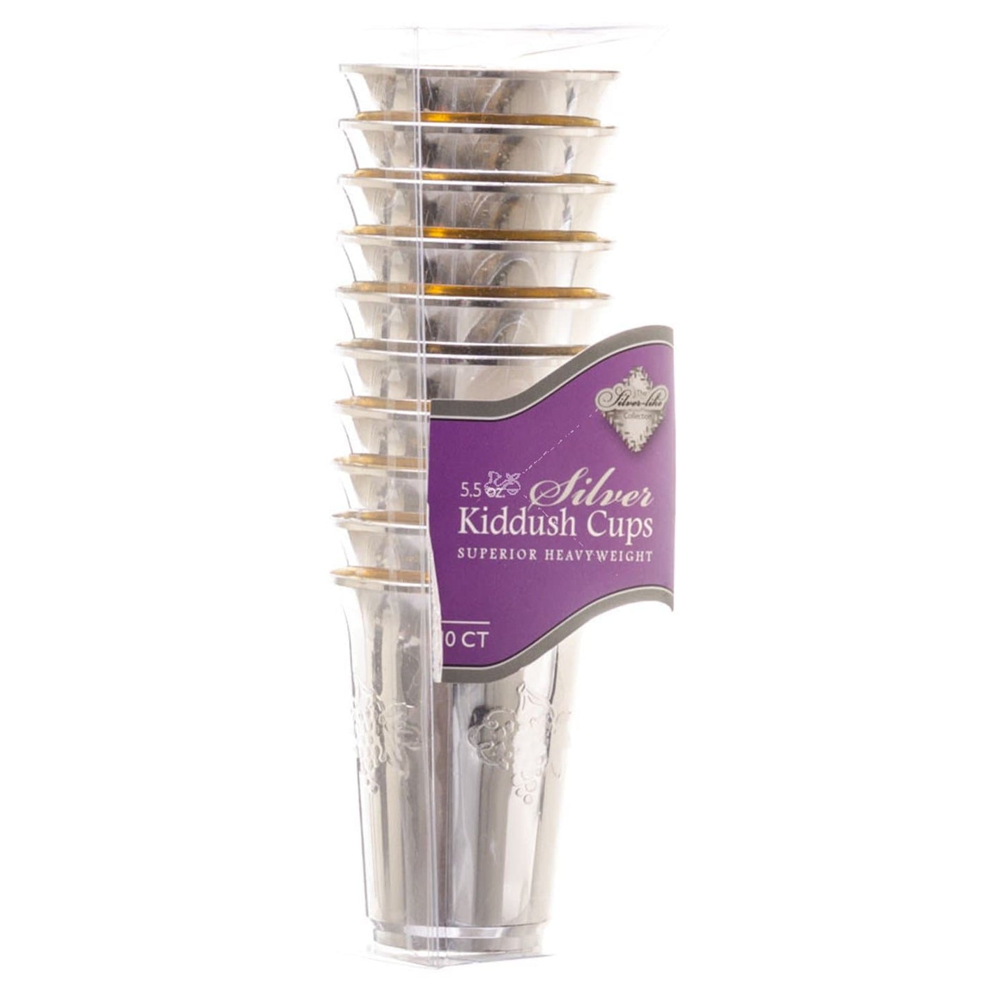 Silver Collection wine Kiddush Cup Superior Heavy Weight 5.5 oz Cups Blue Sky