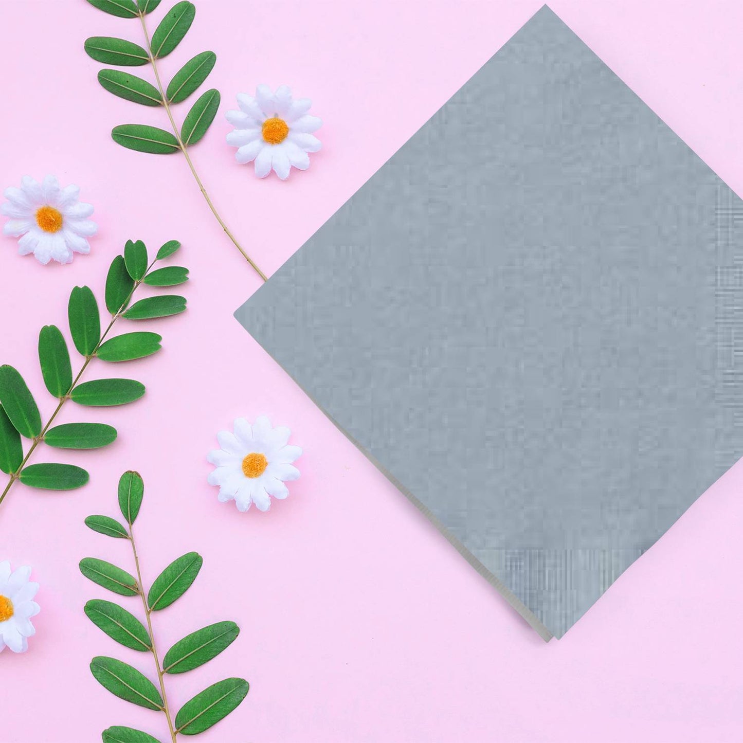 Silver Lunch Napkins Napkins Party Dimensions