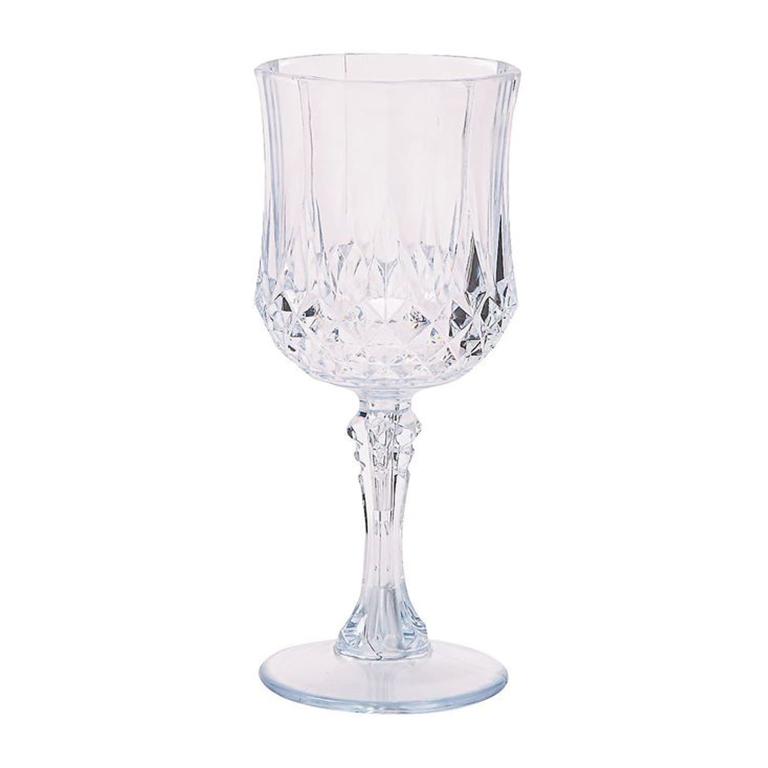 Simcha Crystal-like Hard Plastic Disposable Glasses, Wine, 8 oz - 4 pack