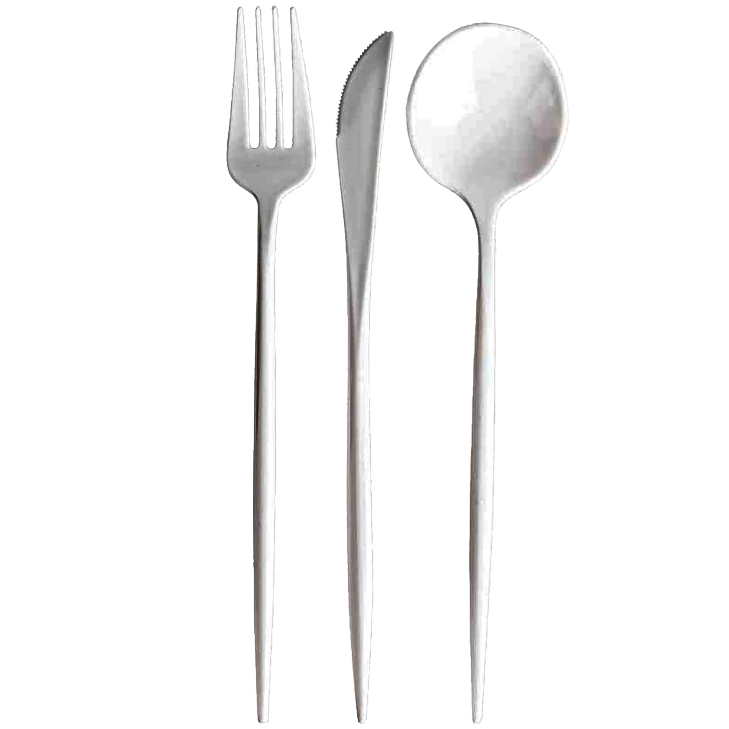 *BUY BULK* Organic Collection White Dinner Disposable Plastic Dinner Tableware COMBO Set Disposable Tableware Decorline