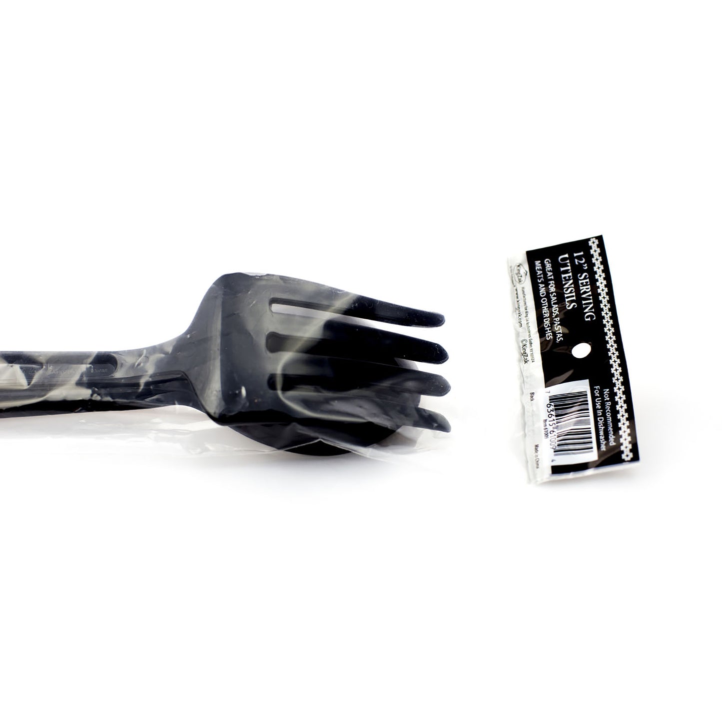 Black heavy weight plastic serving fork 12" Serverware Lillian