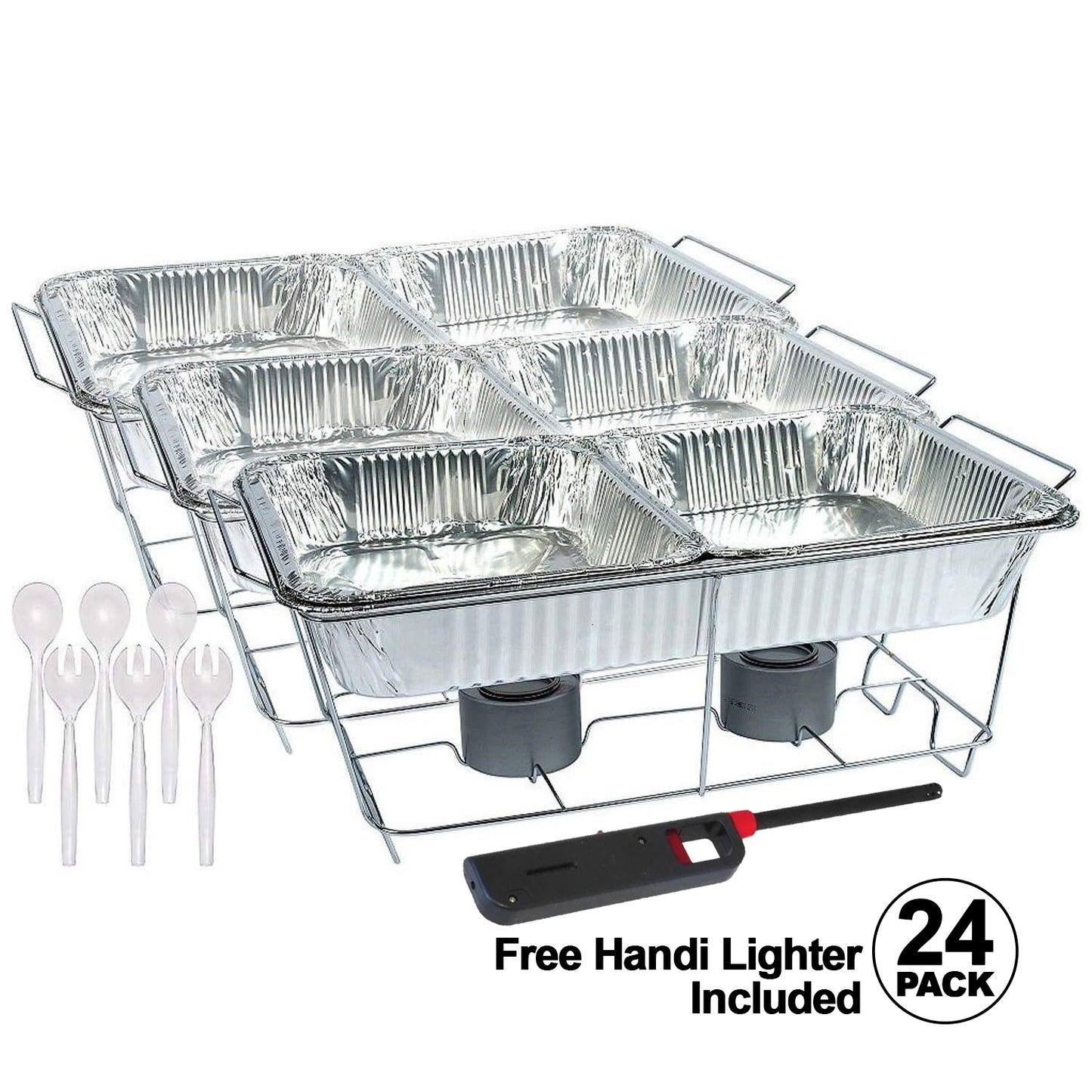 28PC Buffet Serving Kit Disposable Aluminum Refill Chafing Dish Buffet Serving kit (RACKS NOT INCLUDED) Disposable VeZee