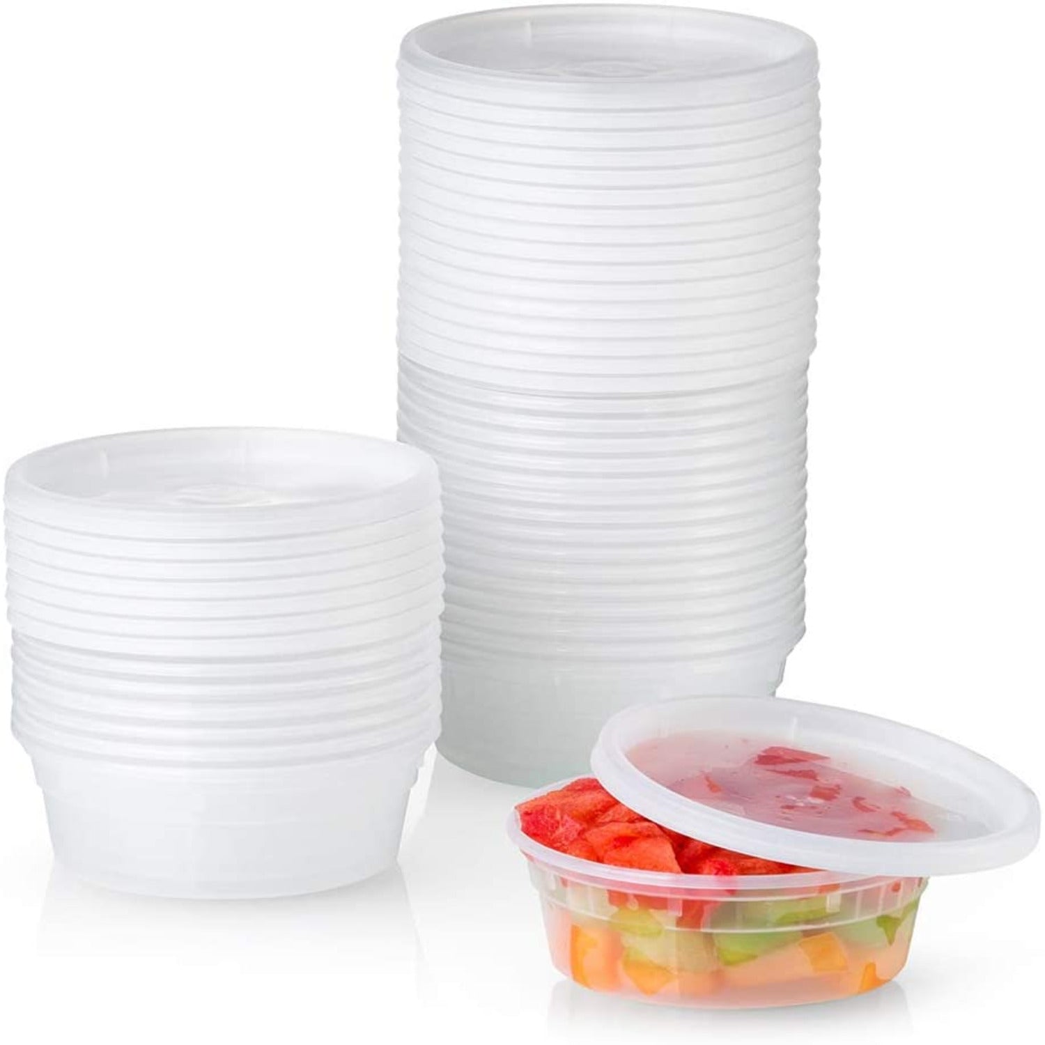 [Heavy Duty] All Sizes - Clear Deli Plastic Containers w/ Lids and Airtight for Food/Soup - 16oz 48