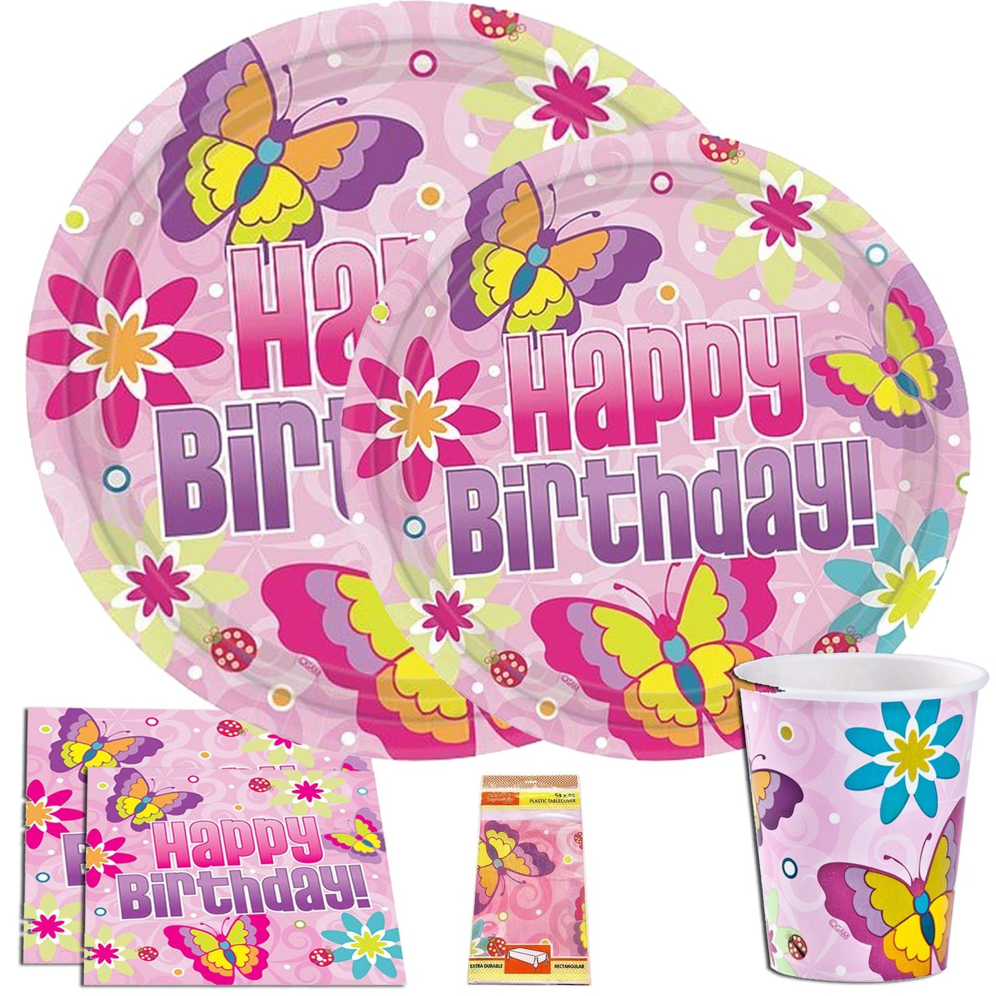 SALE Hanna K. Signature Bday Butterfly Plate 10.25" 18 count Disposable Hanna K Signature   