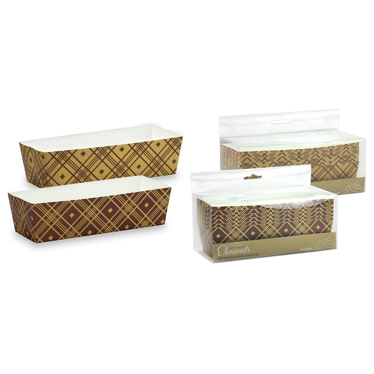 Premium Heavy Weight Paper Plaid Loaf Pans 4.5"x2.25"x2" 6CT Disposable Hanna K   