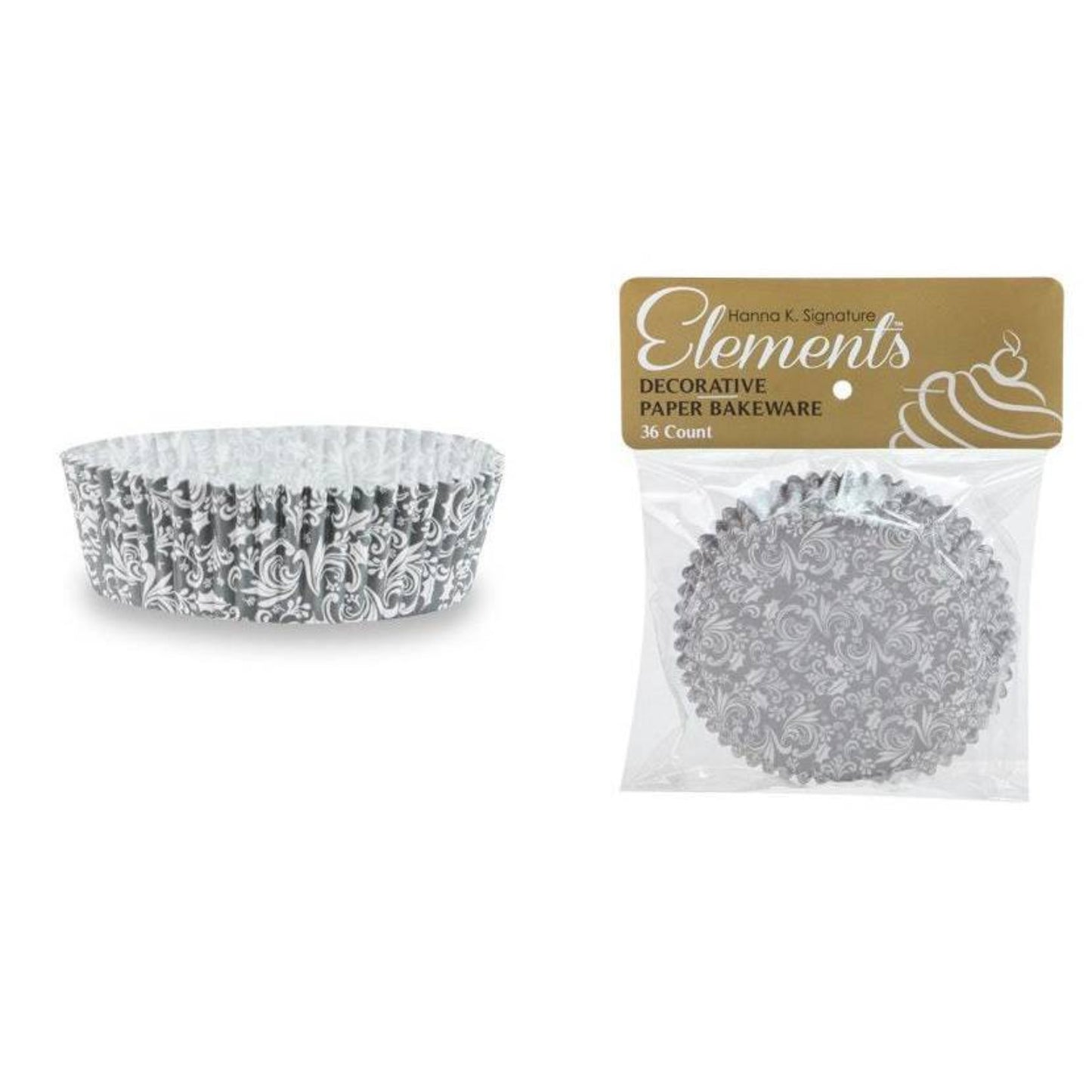 Premium Heavyweight Paper Silver Baking Cups 3" 36CT Disposable Hanna K