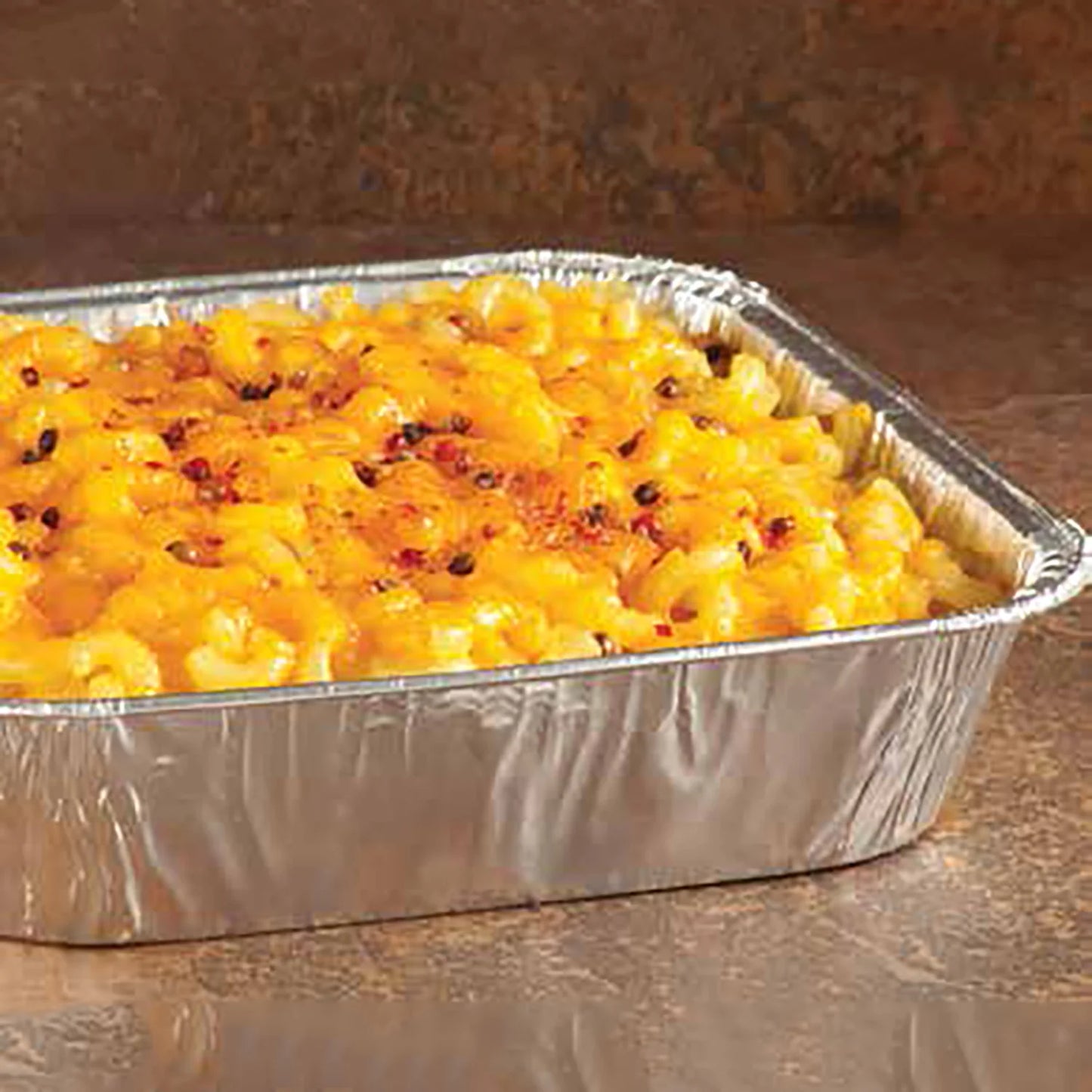 *WHOLESALE* Disposable Aluminum 8" Square SHALLOW Cake Baking Pan Including Dome Plastic LID | 500 ct/case Disposable Square Cake Pan VeZee