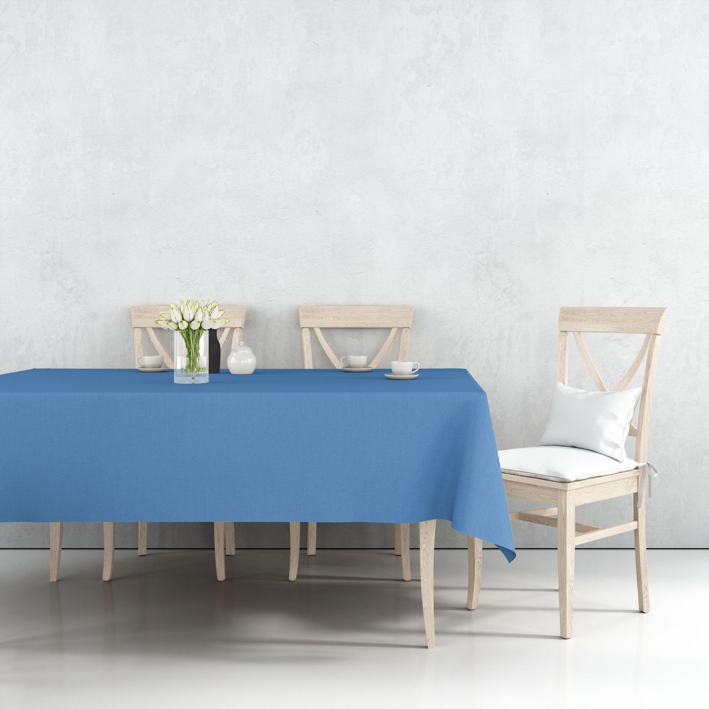 Tablecover Plastic Medium Blue Rectangular 54'' X 108'' Table Cover Party Dimensions