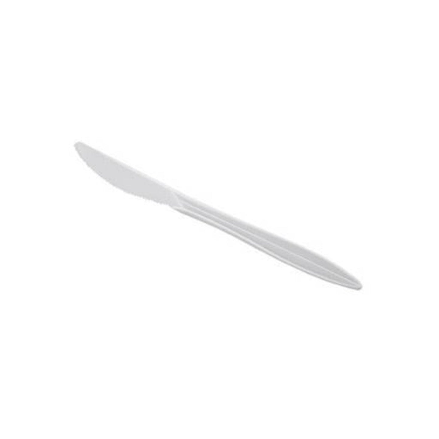 *WHOLESALE* Knives White Plastic Disposable Medium Weight 1000/Case Disposable Knives VeZee