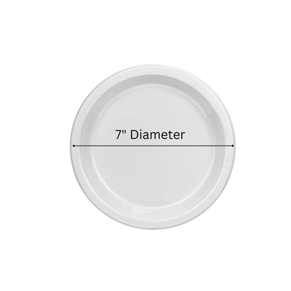 10" & 7" White Disposable Plastic Plates Combo Set Disposable Plates Hanna K Signature
