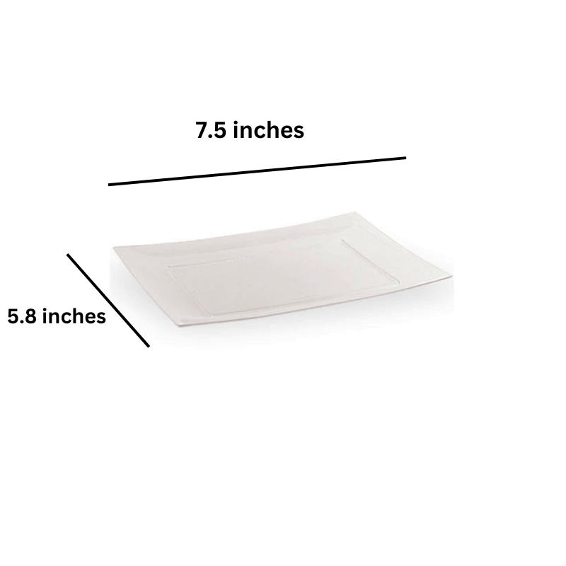 Rectangular Plastic Appetizer Plates Clear 7.5" Plates Lillian Tablesettings   