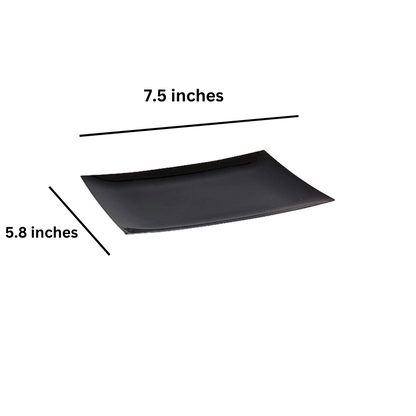 Rectangular Plastic Appetizer Plates Black 7.5" Plates Lillian Tablesettings   