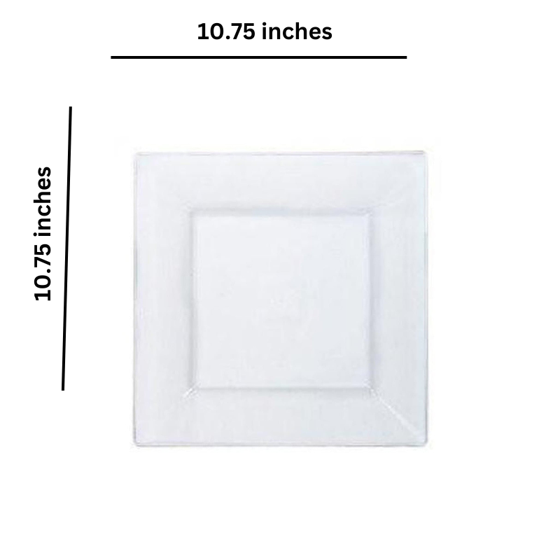 Lillian Tablesettings Square Plastic Dinner Plates Clear 10.75" Plates Lillian   