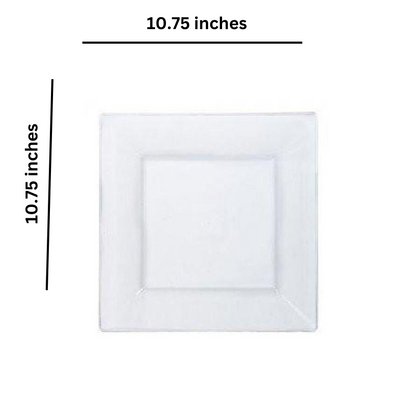 Lillian Tablesettings Square Plastic Dinner Plates Clear 10.75" Plates Lillian   