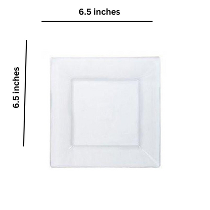 Lillian Tablesettings Square Plastic Dinner Plates Clear 6.5" Plates Lillian   