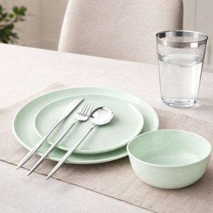 Mint Green Disposable Dinnerware Set – Elegant Party Pack: Edge Disposable Tableware Decorline
