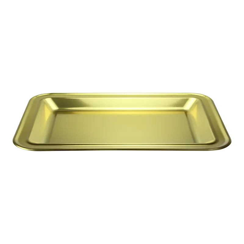 Gold Rectangle Serving Plastic Tray, 17.75 X 12.75 Tray King Zak   