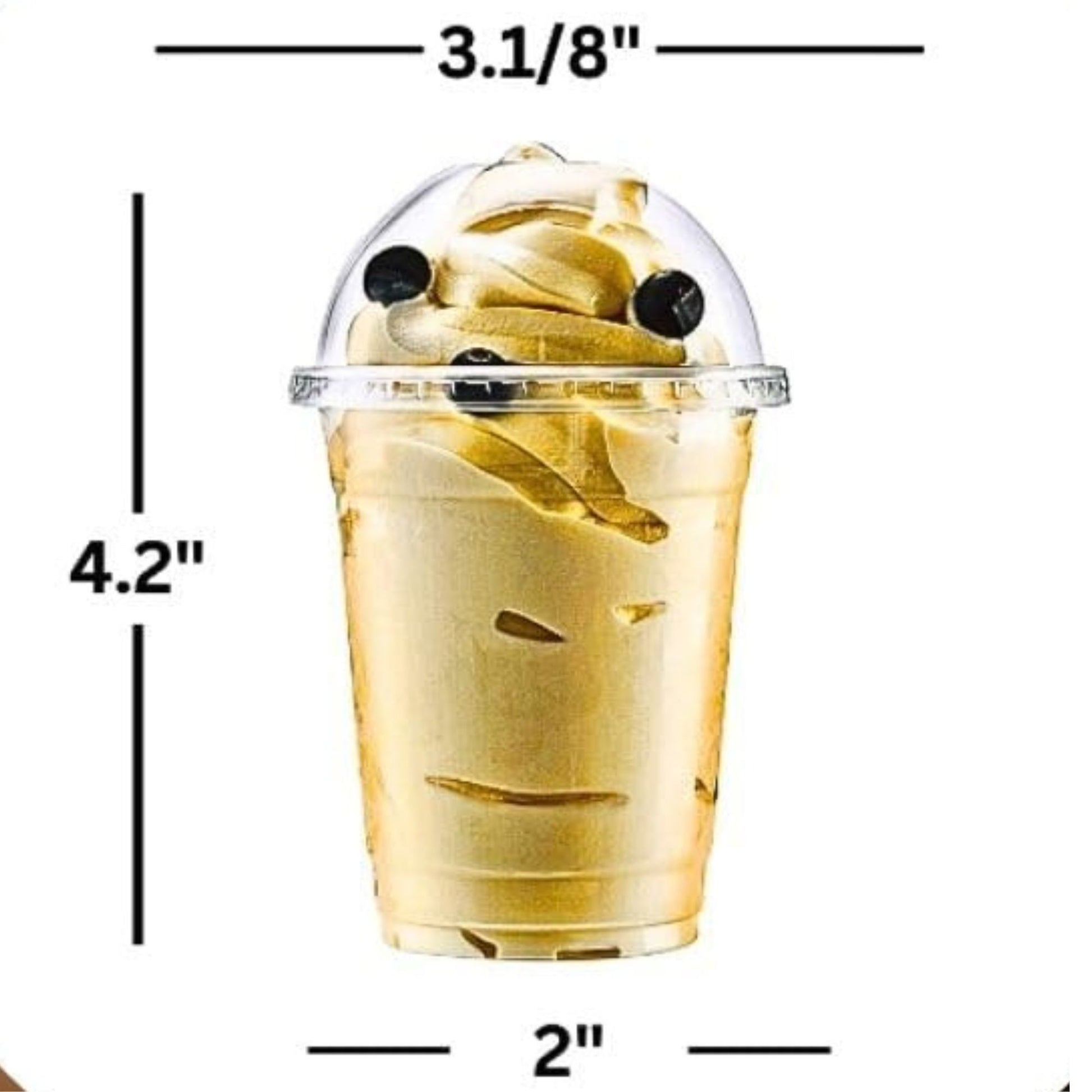 12oz Clear PET Plastic Cups with Dome Lid & Straw Smoothie Cups VeZee