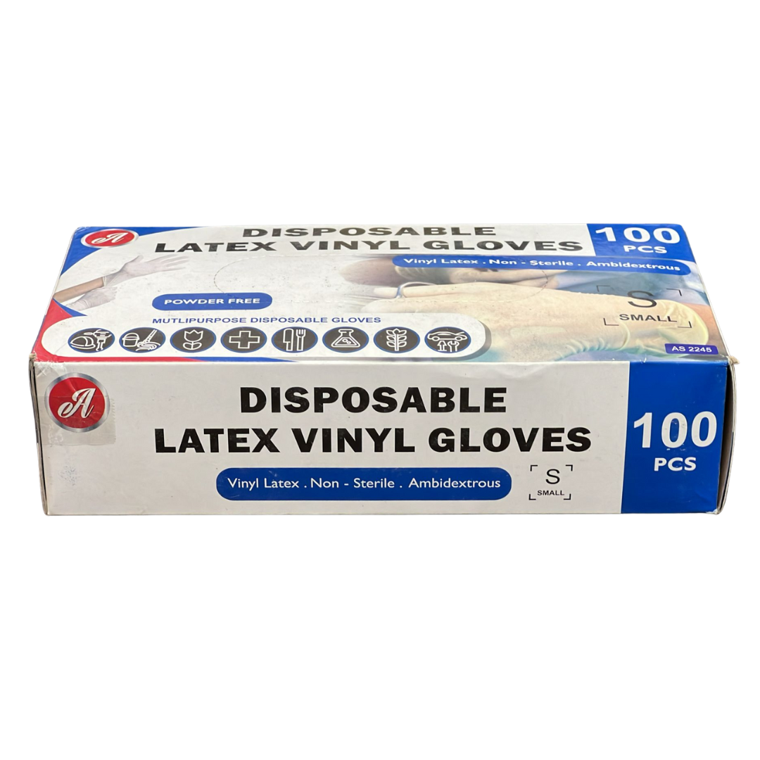 Disposable Latex Vinyl Gloves - Powder-Free - 100Pcs - Small Gloves American Eagle