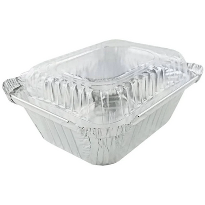 Dome Lids For 1Lb Aluminum Oblong Pans 5" x 4" Disposable VeZee   