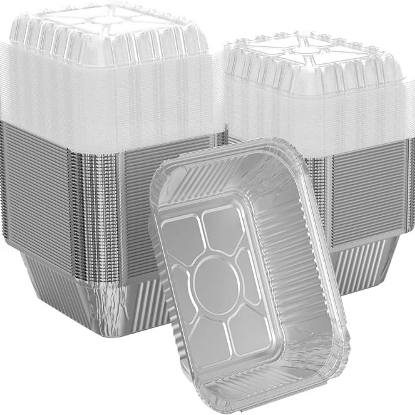 *WHOLESALE* Dome Lids For 1Lb Aluminum Oblong Pans 5" x 4" | 1000 ct/case Disposable VeZee   