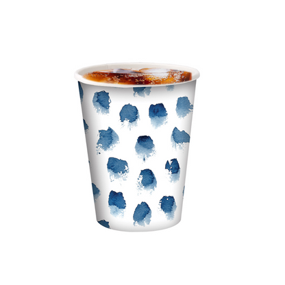 Paint Dabs Blue 12oz Paper Cups Disposable Cups Nicole Home Collection