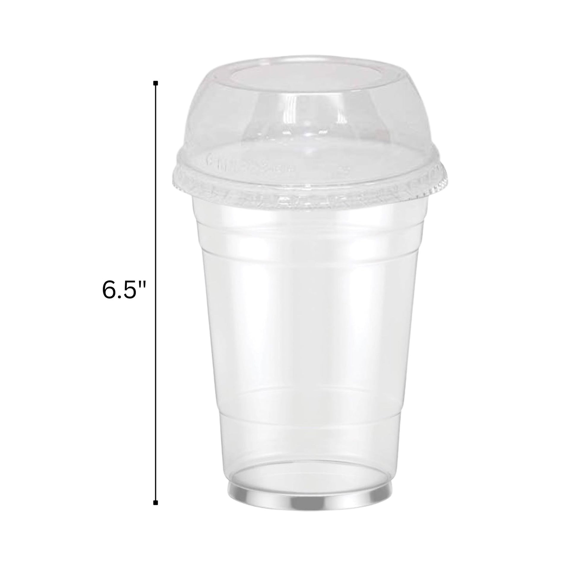 16oz Clear PET Plastic Cups with Wide Hole Dome Lid & Straw Smoothie Cups VeZee