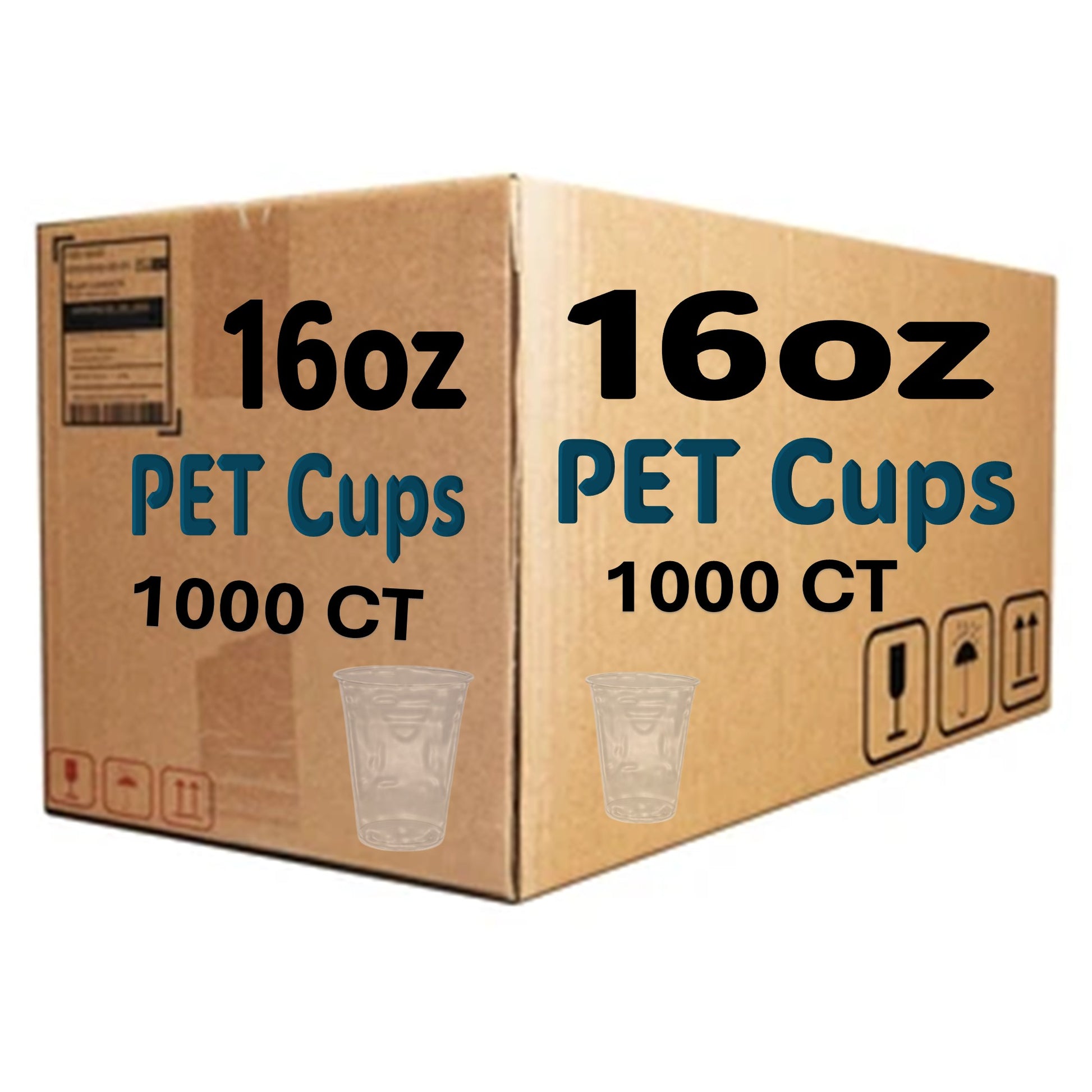 *WHOLESALE* 16oz Plastic Clear PET Cups 1000/Case Smoothie Cups VeZee