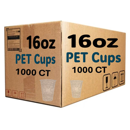 *WHOLESALE* 16oz Plastic Clear PET Cups 1000/Case Smoothie Cups VeZee