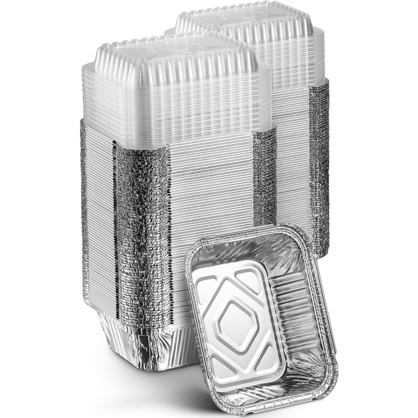 *WHOLESALE* Dome Lids For 1Lb Aluminum Oblong Pans 5" x 4" | 1000 ct/case Disposable VeZee   