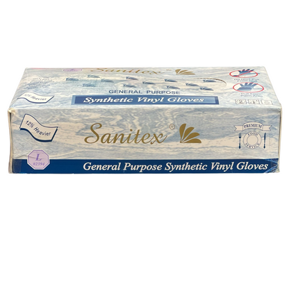 Sanitex Vinyl Disposable Gloves - 100Pcs - Large Disposable Gloves Sanitex