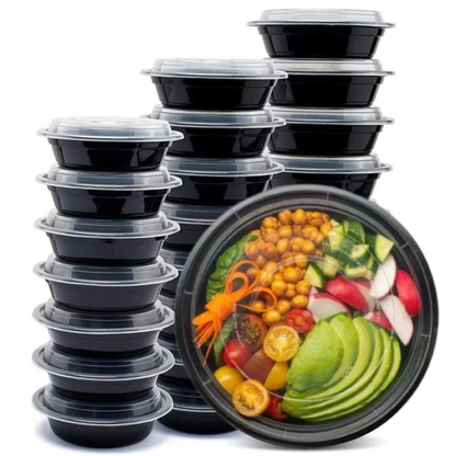 *WHOLESALE*  32oz Black Meal Prep/ Bento Box Container with Clear Lid | 150ct/Case Food Storage & Serving VeZee   