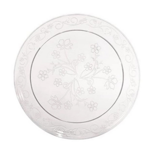 "BULK" D'Vine Plastic Dinner Plate Heavyweight Clear 10" Elegant Plates Hanna K   