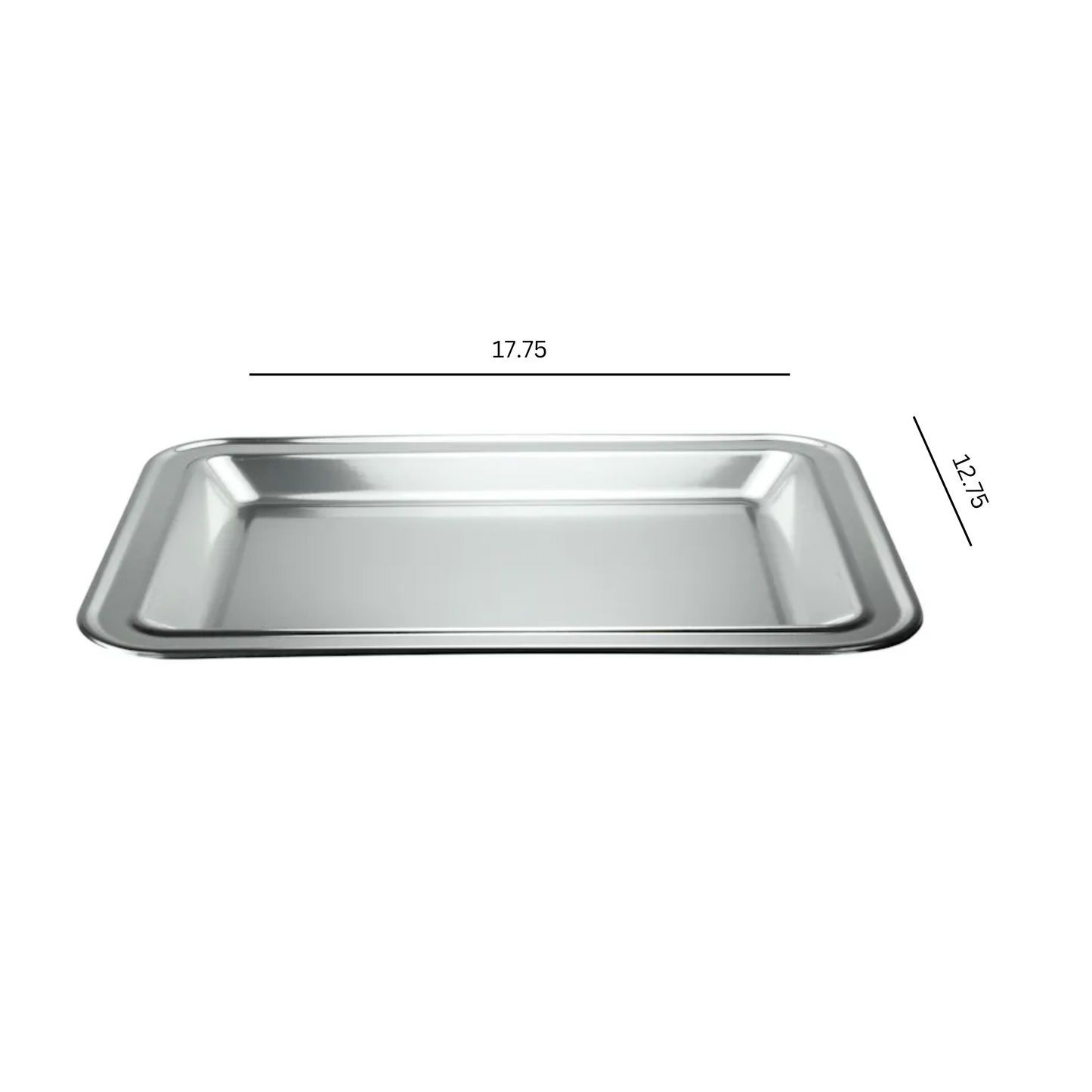 Silver Rectangle Serving Plastic Tray, 17.75 X 12.75 Tray King Zak   