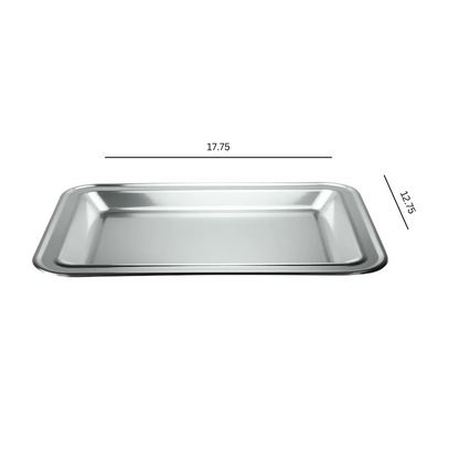 Silver Rectangle Serving Plastic Tray, 17.75 X 12.75 Tray King Zak   