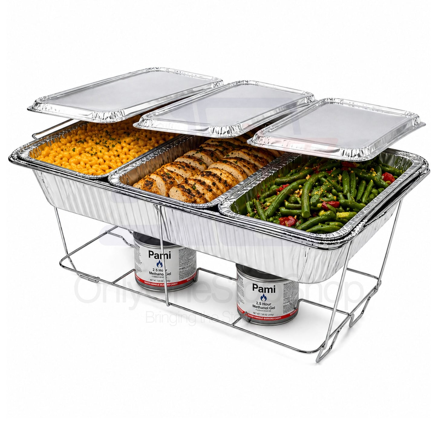 20 Piece Chafing Dish Buffet Set with 5LB Loaf Pans, Fuel & Utensils Disposable Catering Kit Disposable VeZee