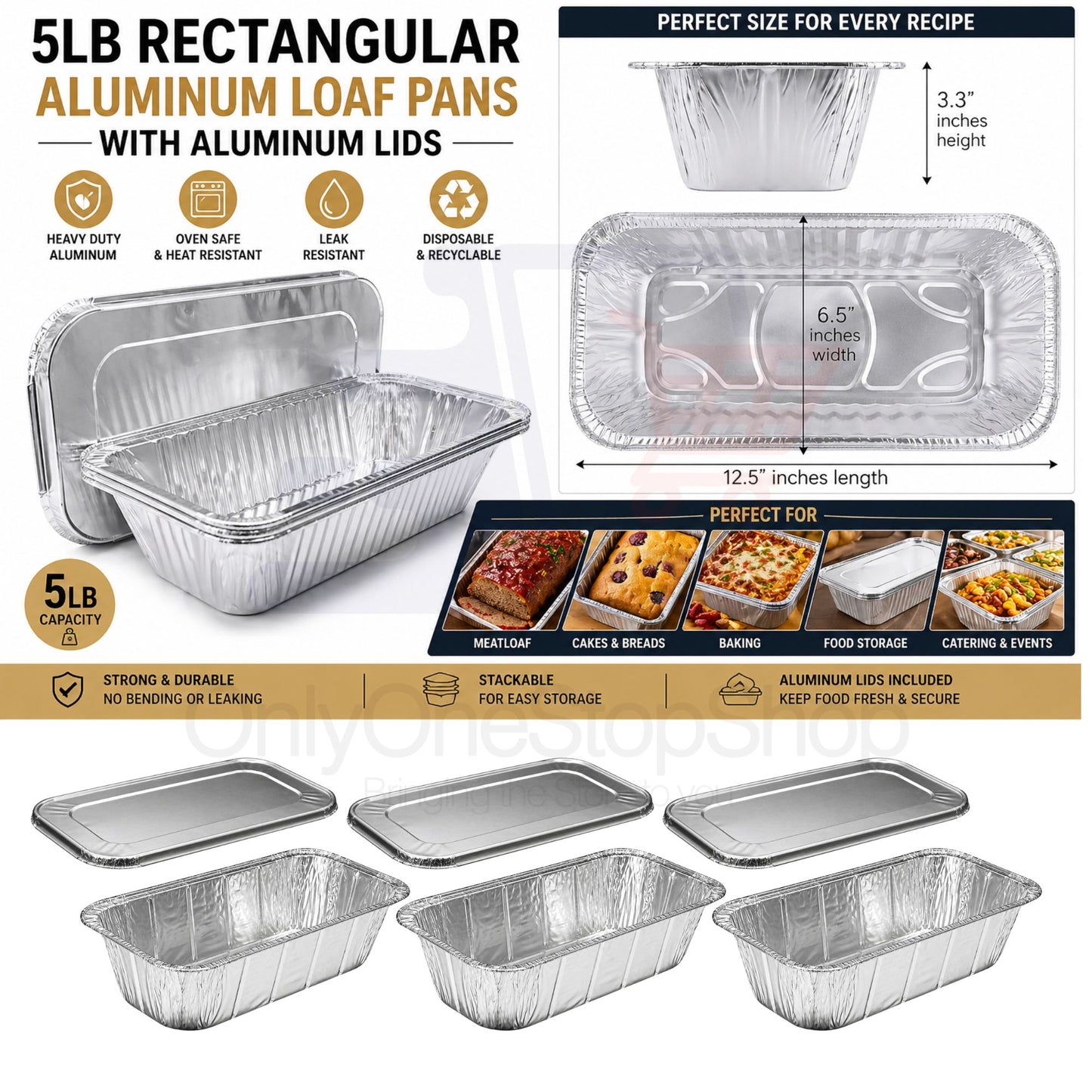 20 Piece Chafing Dish Buffet Set with 5LB Loaf Pans, Fuel & Utensils Disposable Catering Kit Disposable VeZee