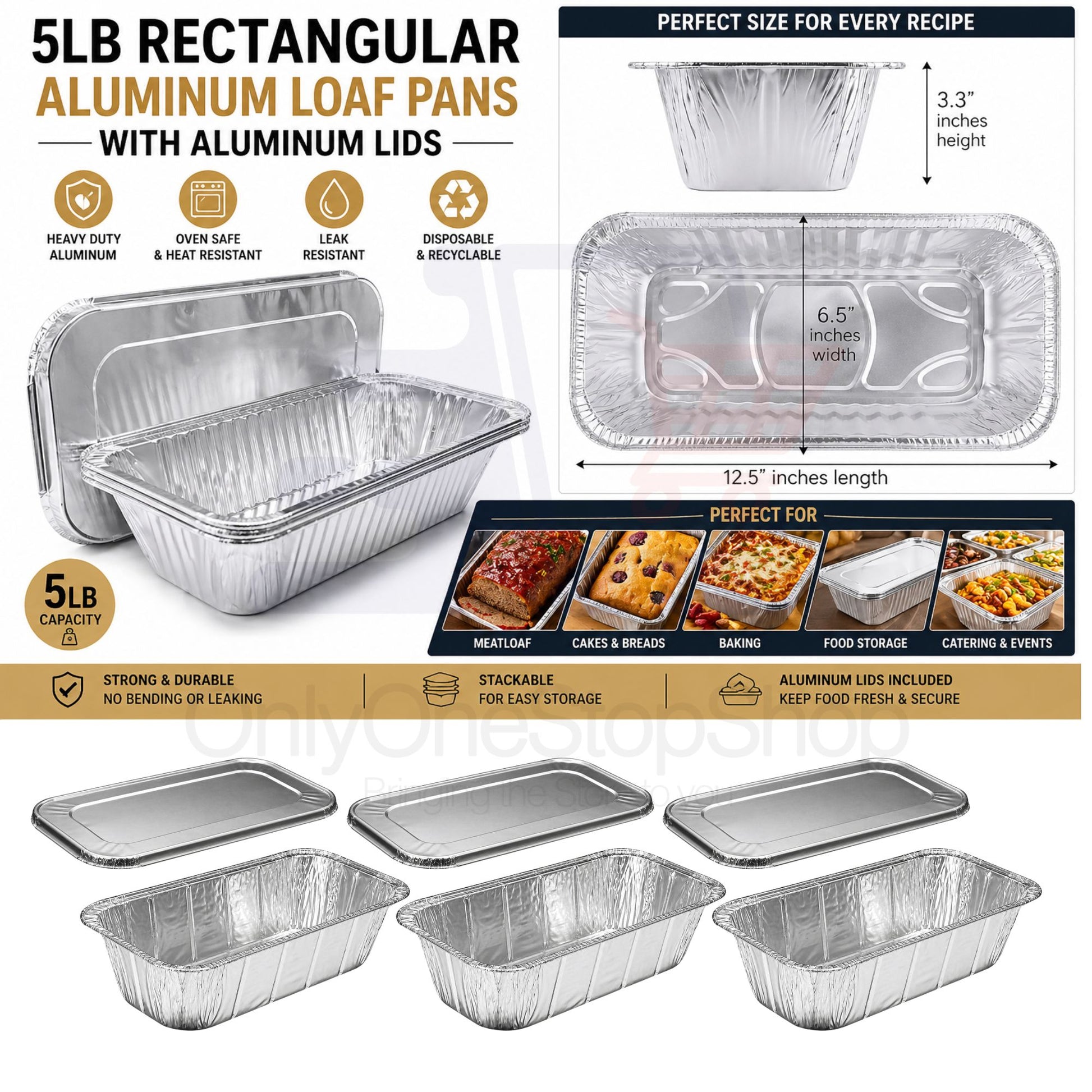20 Piece Chafing Dish Buffet Set with 5LB Loaf Pans, Fuel & Utensils Disposable Catering Kit Disposable VeZee