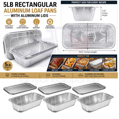 20 Piece Chafing Dish Buffet Set with 5LB Loaf Pans, Fuel & Utensils Disposable Catering Kit Disposable VeZee