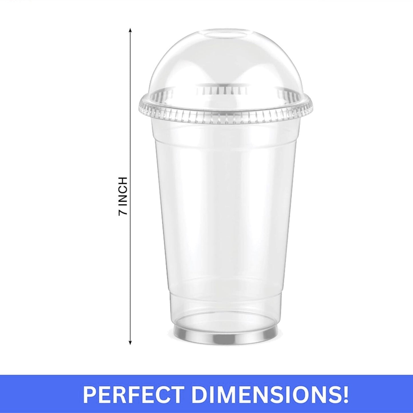 20oz Clear PET Plastic Cups with Dome Lid & Straw Smoothie Cups VeZee
