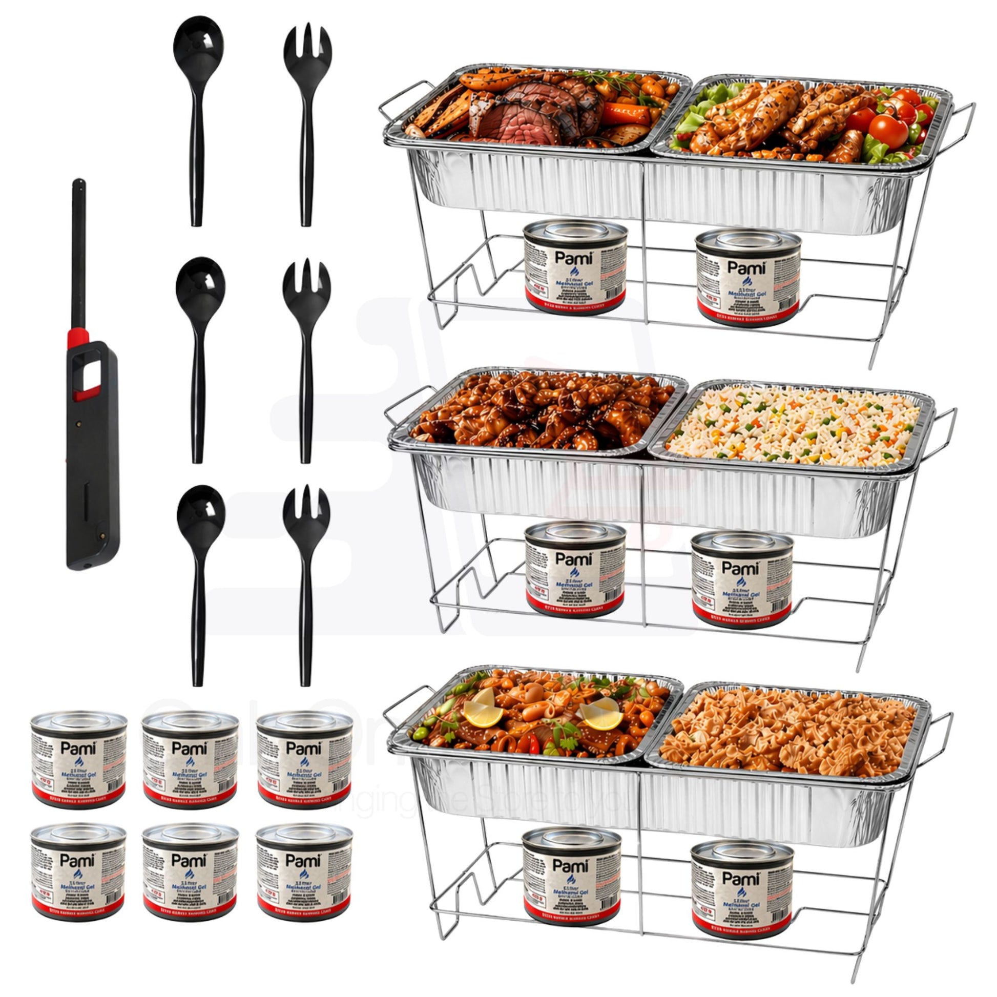 24 Piece All-in-One Chafing Dish Set for Catering & Events Disposable VeZee